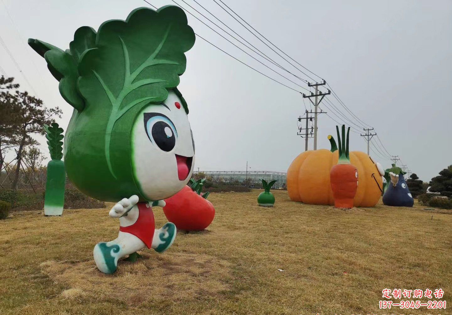 开封玻璃钢白菜雕塑精美的艺术品