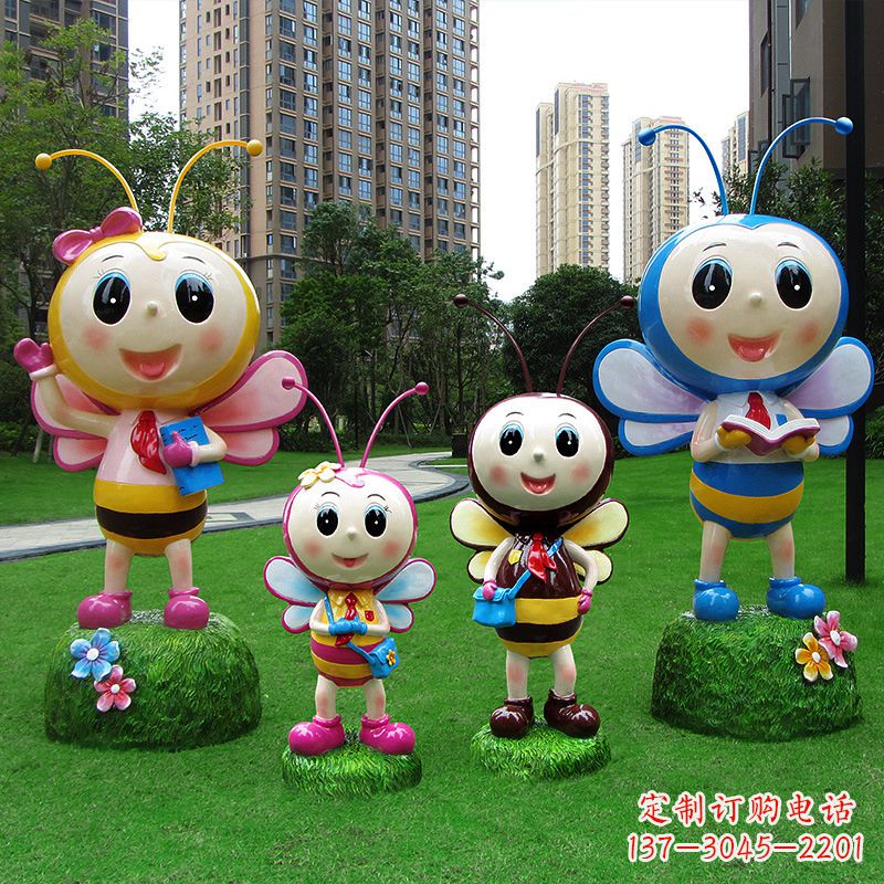 开封玻璃钢卡通蜜蜂雕塑摆件