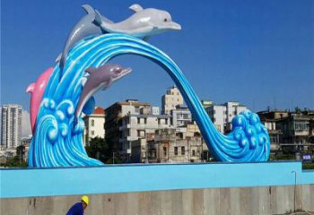 开封玻璃钢大型海豚雕塑游泳馆游乐场的精彩缤纷
