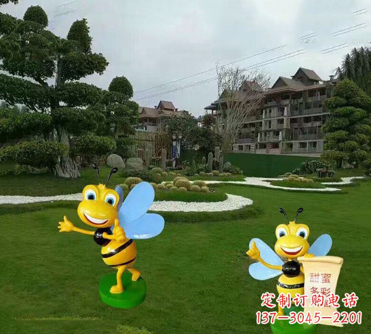 开封精美的玻璃钢卡通小蜜蜂雕塑