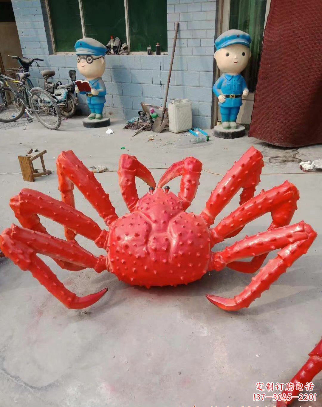 开封玻璃钢螃蟹雕塑精美而可观