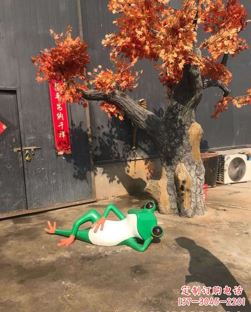 开封精美玻璃钢青蛙雕塑