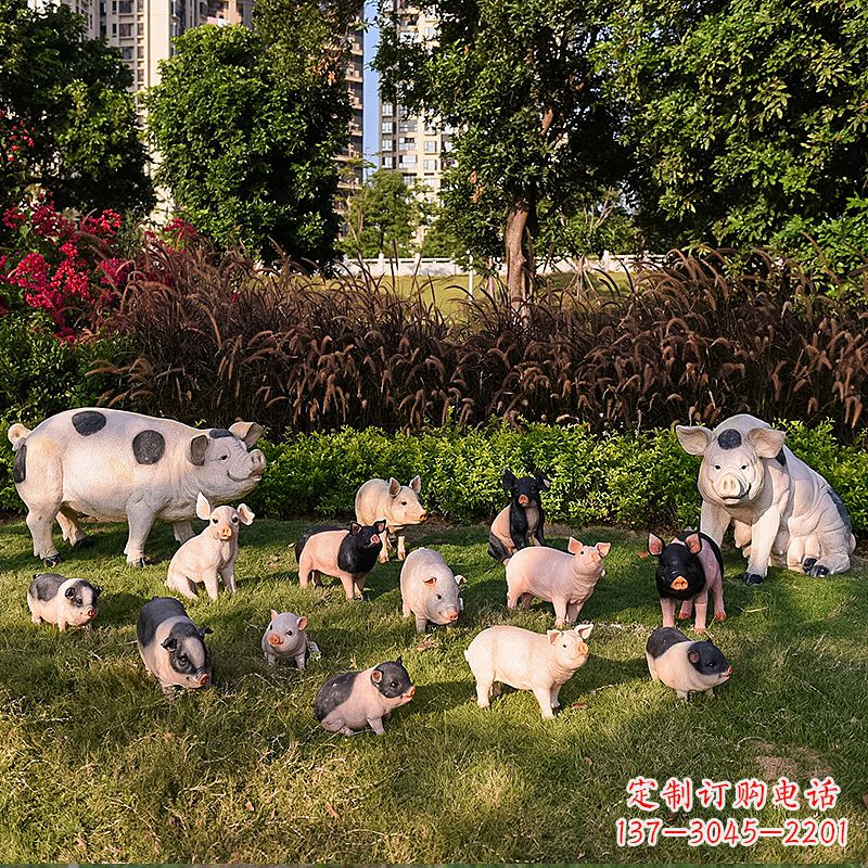 开封玻璃钢树脂仿真动物雕塑——公园农家院精美装饰