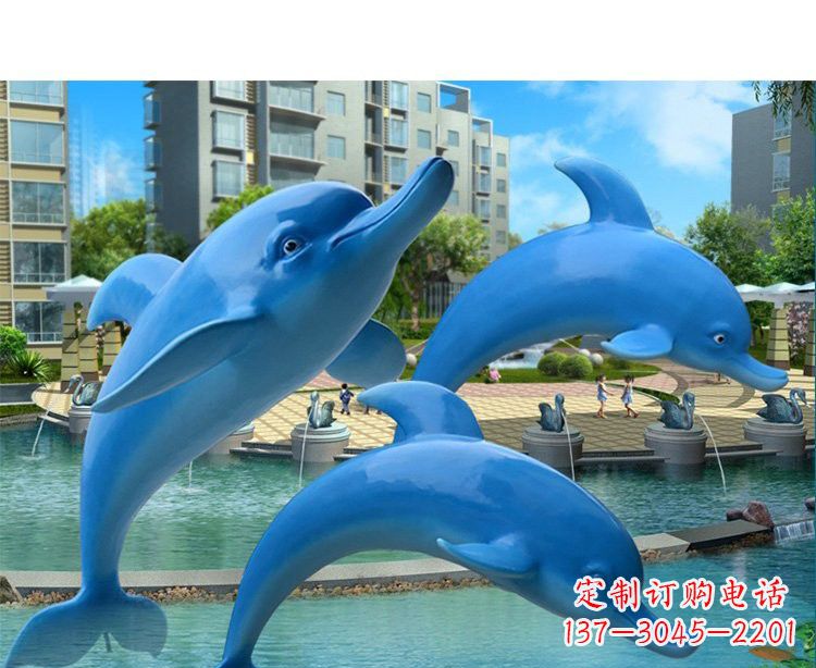 开封玻璃钢海豚雕塑灵动而美丽
