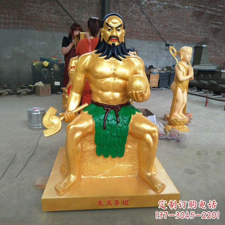开封炎帝雕塑玻璃钢彩绘的神话传说