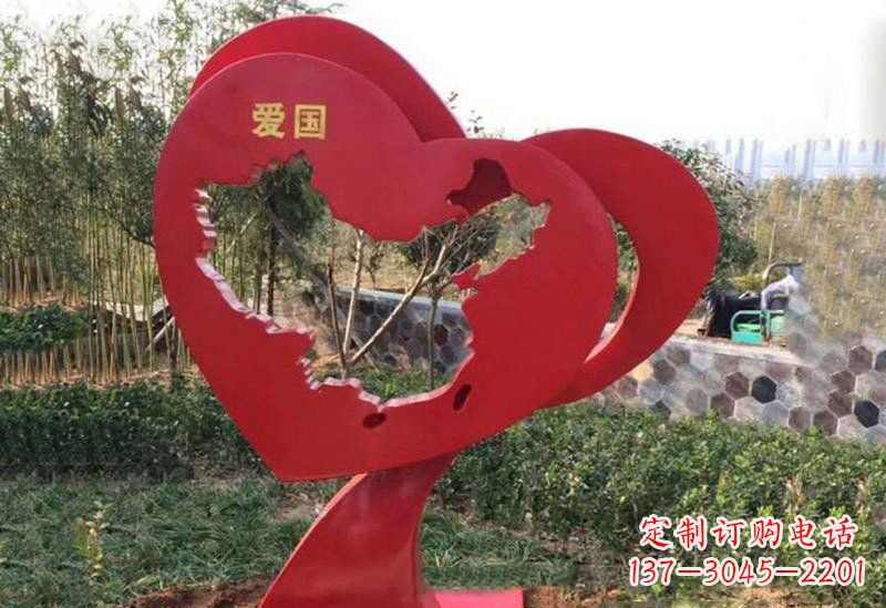 开封不锈钢爱国镂空中国地图雕塑
