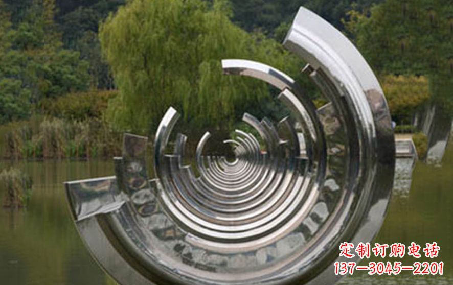开封不锈钢半圆字母景观雕塑