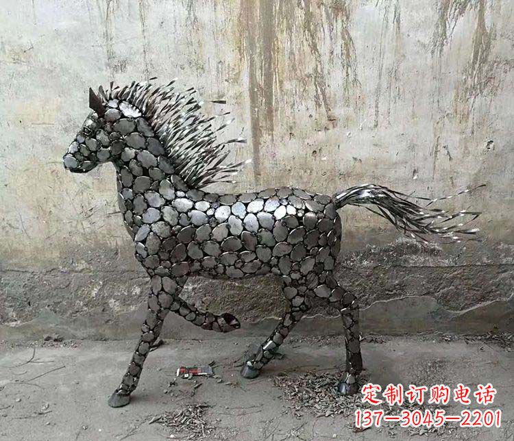 开封不锈钢奔马动物雕塑