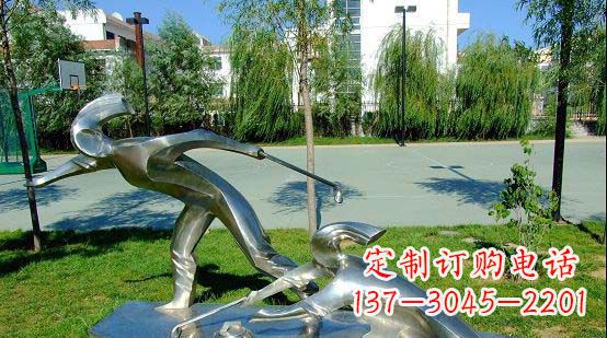 开封不锈钢冰壶运动雕塑