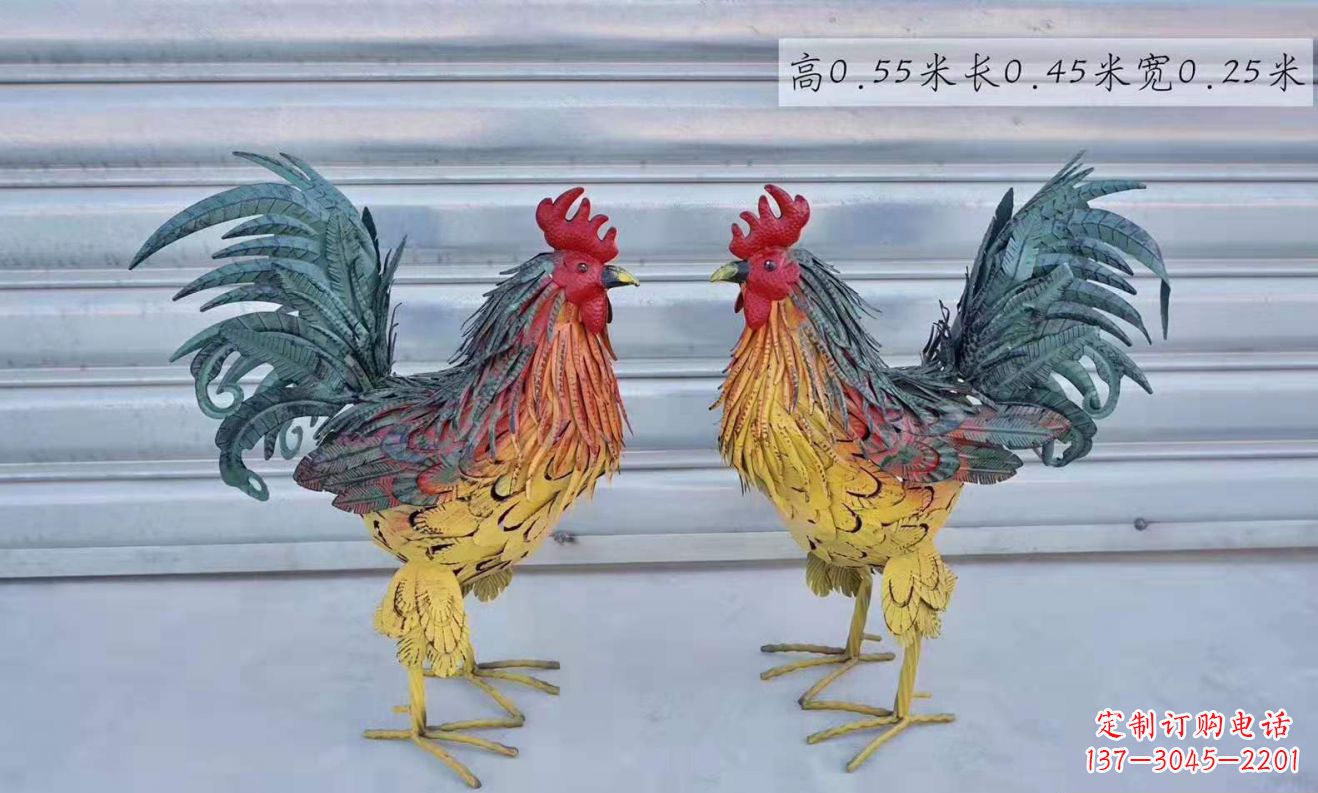 开封不锈钢彩绘公鸡雕塑——景观雕塑的精彩绽放