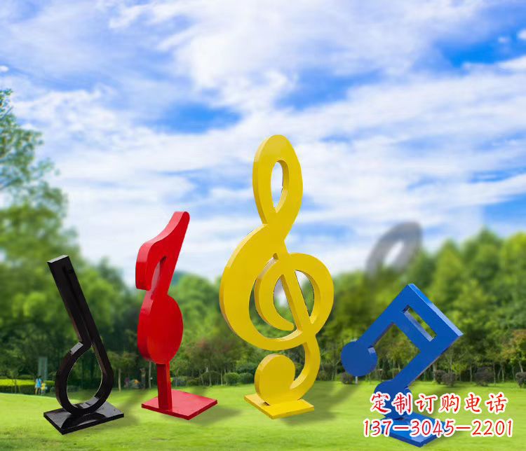 开封不锈钢彩绘音符雕塑