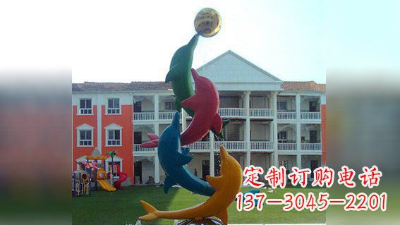 开封精美不锈钢海豚雕塑