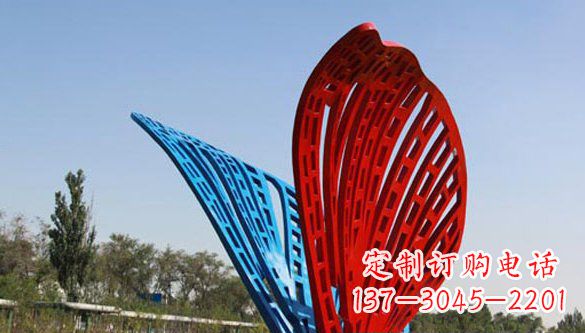 开封不锈钢蝴蝶雕塑美丽的实物表达