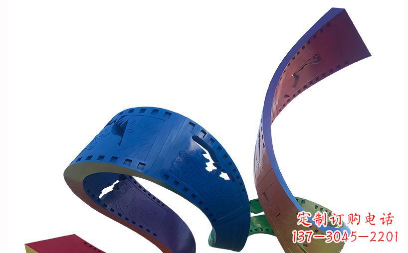 开封不锈钢彩色胶卷公园雕塑