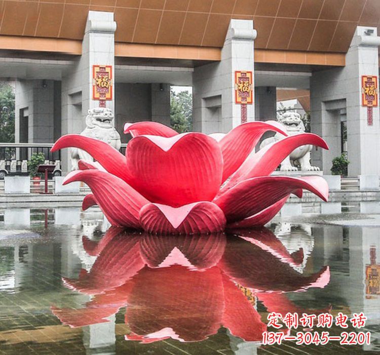 开封不锈钢彩色莲花喷泉雕塑