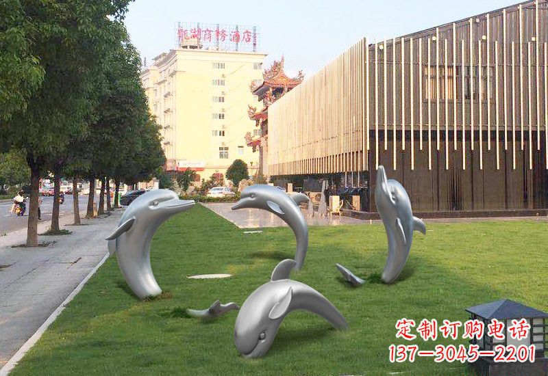 开封不锈钢海豚雕塑艺术与环保的完美结合