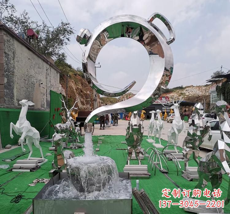 开封不锈钢茶壶雕塑精致美观的艺术品