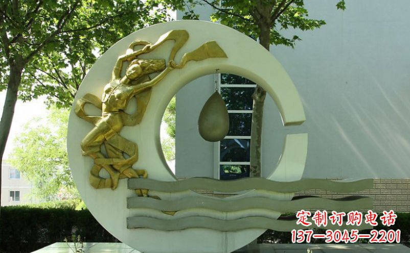 开封不锈钢嫦娥奔月景观雕塑