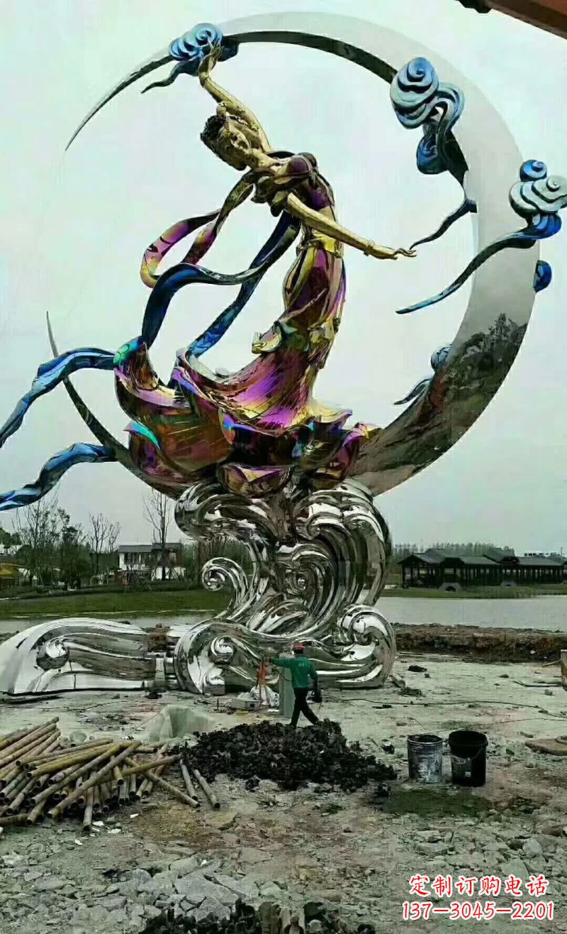 开封不锈钢嫦娥奔月雕塑1