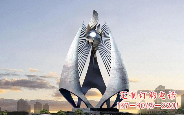 开封不锈钢城市船帆雕塑传承海洋文化