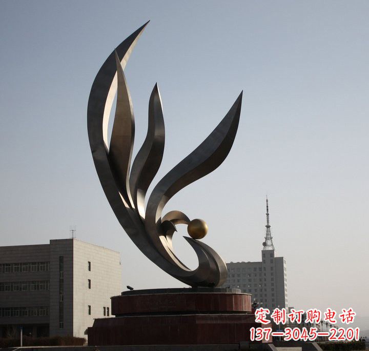 开封不锈钢城市抽象凤凰雕塑222