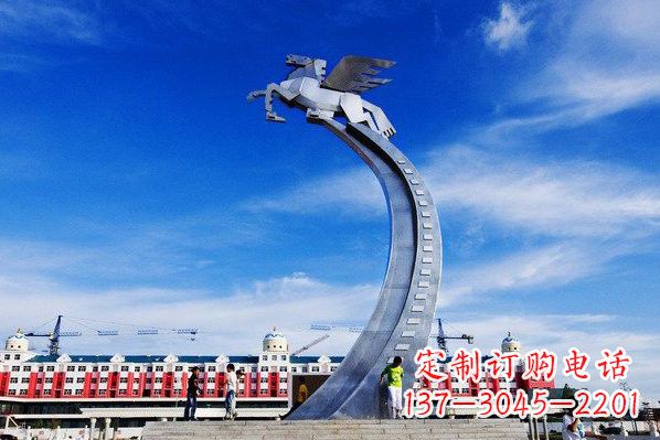 开封精美不锈钢飞马雕塑