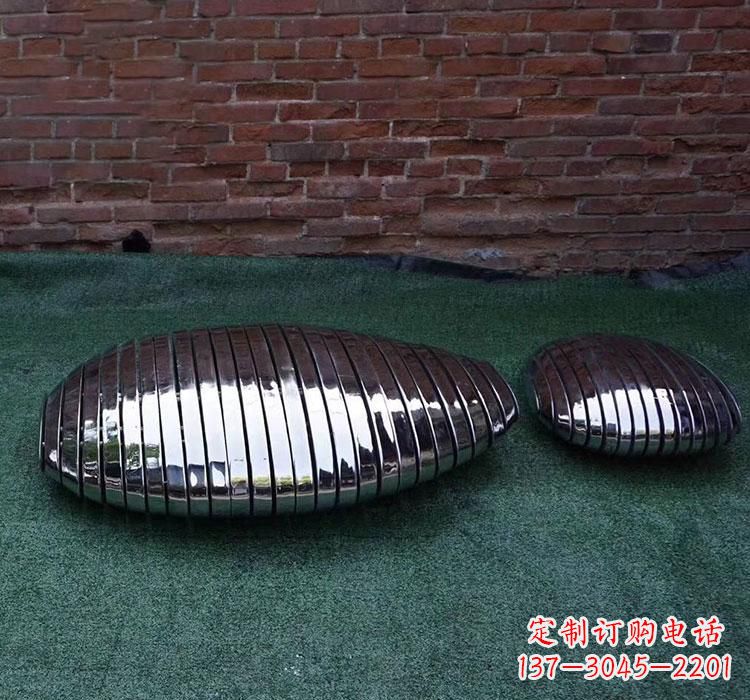 开封不锈钢城市镜面鹅卵石雕塑