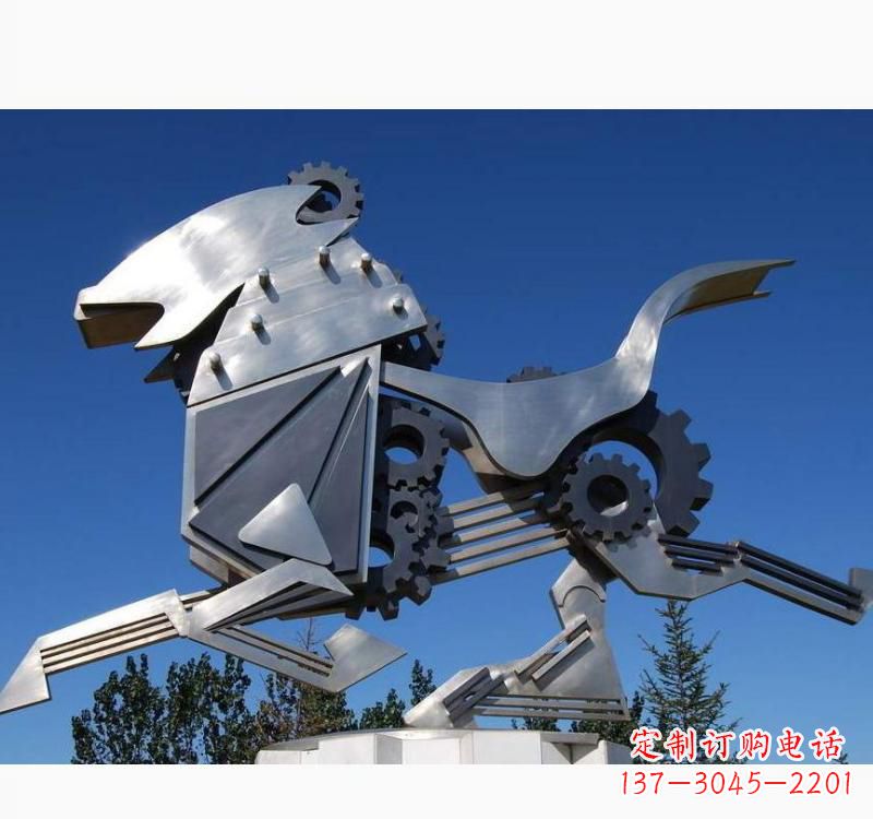 开封不锈钢齿轮飞马雕塑精致细腻的艺术品