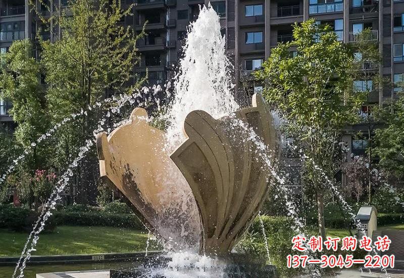 开封不锈钢贝壳喷泉雕塑精美而又耐用