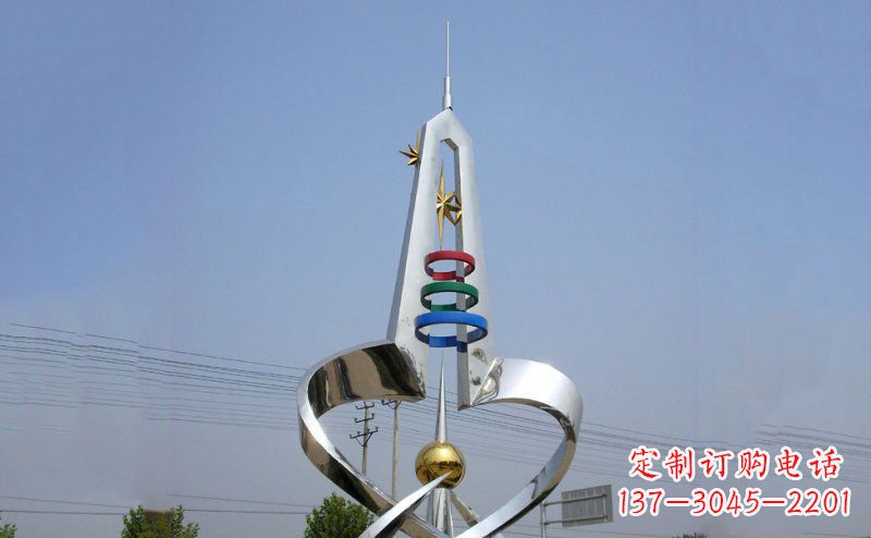 开封不锈钢抽象避雷针雕塑
