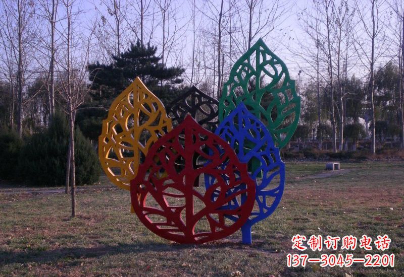开封精美不锈钢树叶雕塑