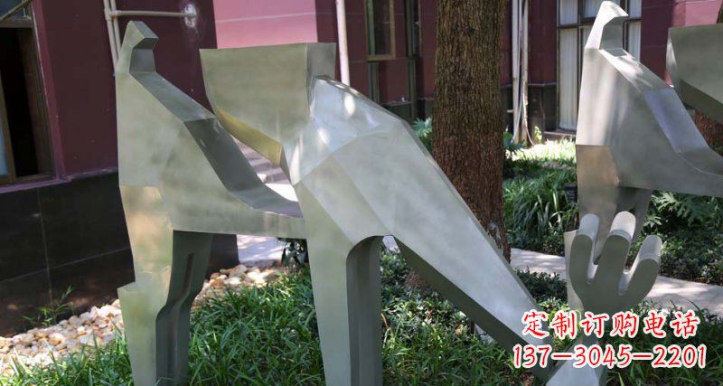 开封精美的不锈钢梅花鹿雕塑