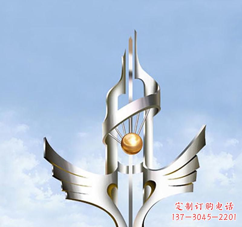 开封以不锈钢为材料的翅膀雕塑
