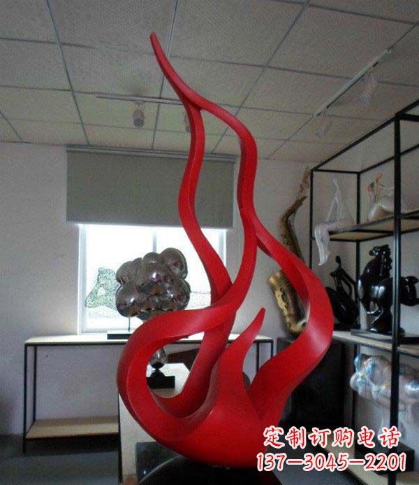 开封精致不锈钢火苗雕塑