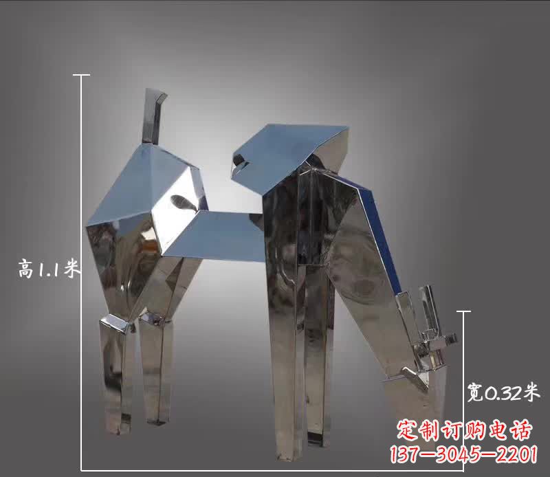 开封不锈钢动物雕塑——鹿