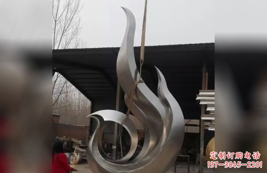 开封不锈钢抽象凤凰雕塑 (7)