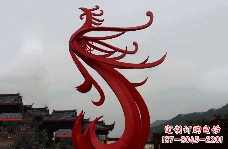 开封精美不锈钢凤凰雕塑