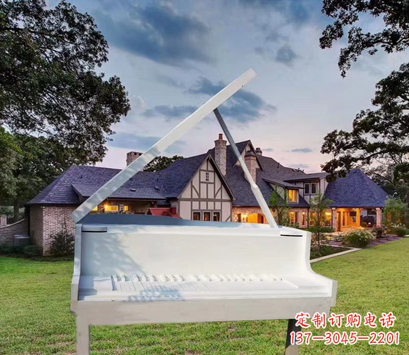 开封不锈钢抽象钢琴雕塑广场景观雕塑
