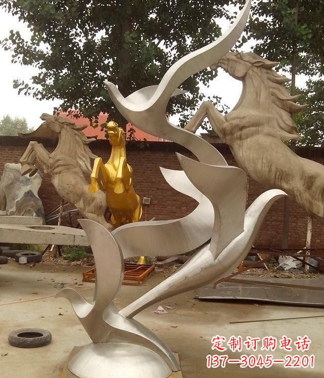 开封不锈钢抽象鸽子动物雕塑