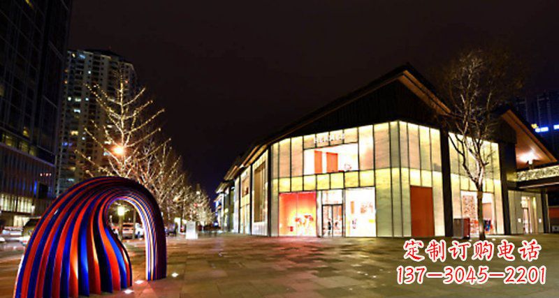 开封不锈钢拱门雕塑——点缀街边景观