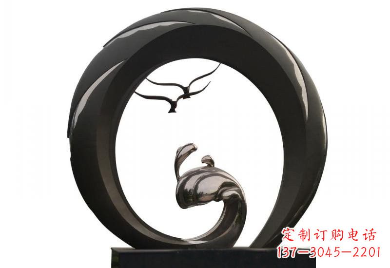 开封不锈钢抽象海浪海鸥海之韵雕塑