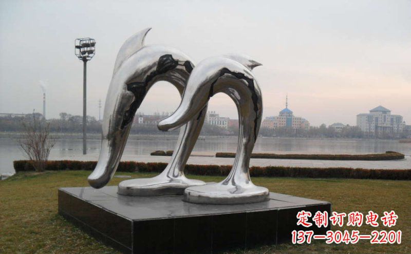 开封精致的不锈钢海豚雕塑