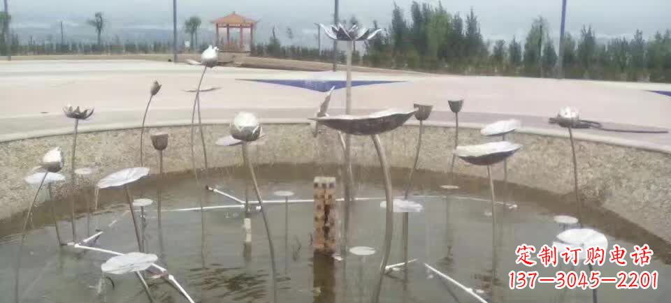 开封不锈钢抽象荷花雕塑1