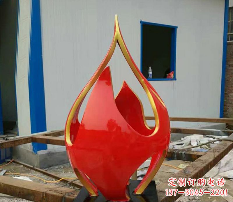 开封不锈钢龙雕塑点缀火龙果广场