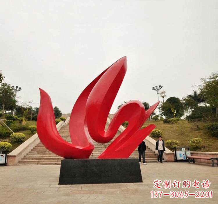 开封不锈钢抽象火苗雕塑