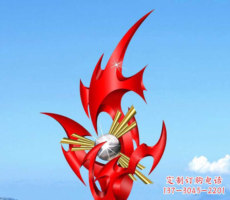 开封不锈钢火苗雕塑