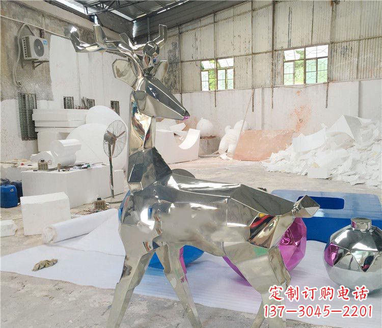 开封不锈钢梅花鹿雕塑