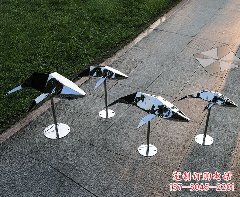 开封不锈钢海豚雕塑精致的海洋之美