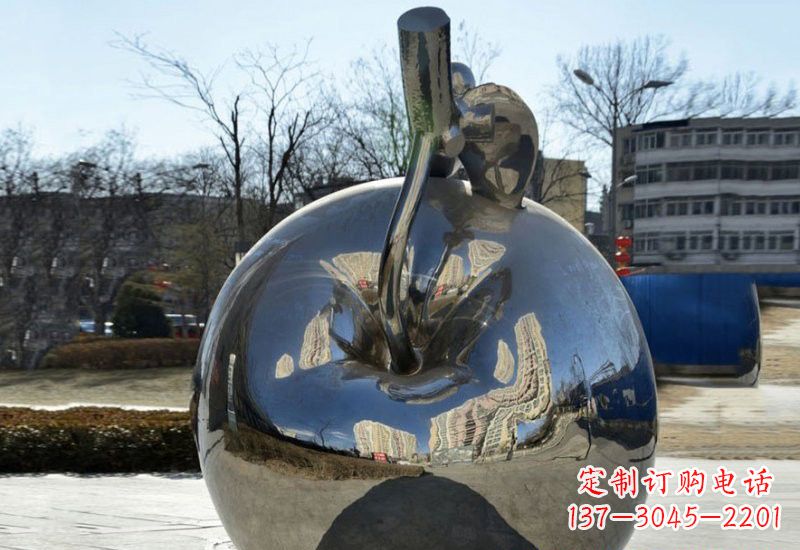 开封精致的不锈钢苹果雕塑