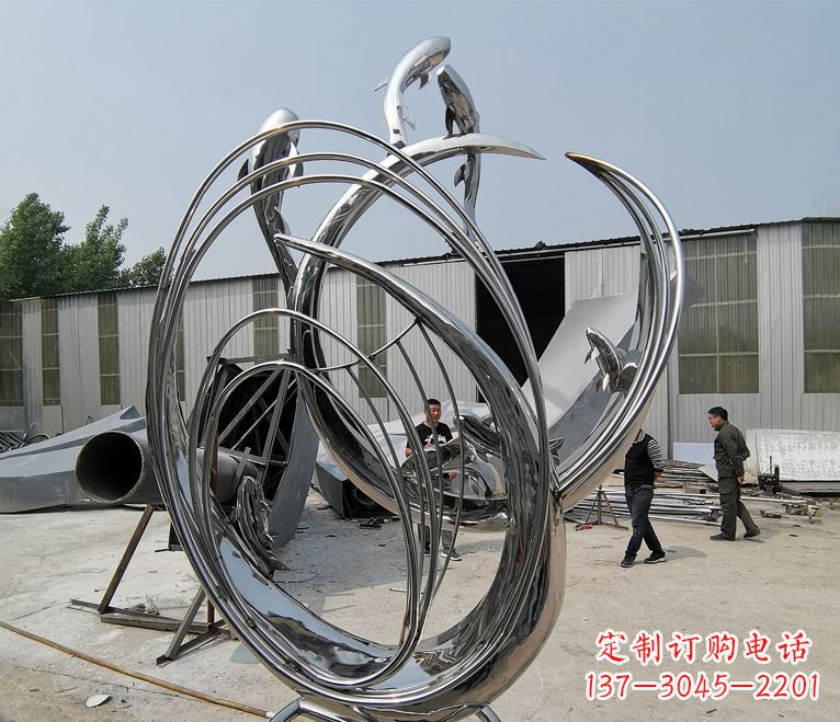 开封精美不锈钢跃龙门雕塑